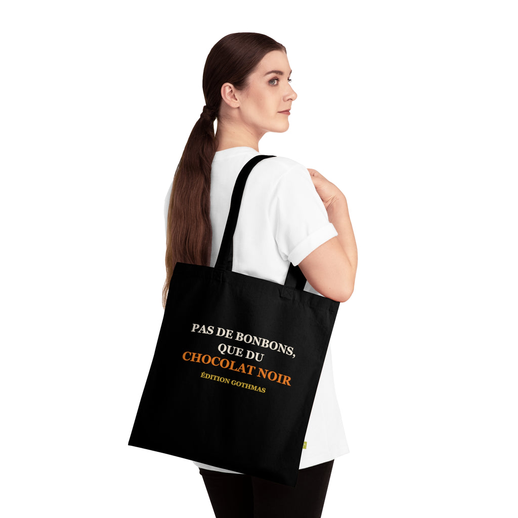 Tote bag Halloween « Pas de bonbons, que du chocolat noir » – Édition Gothmas