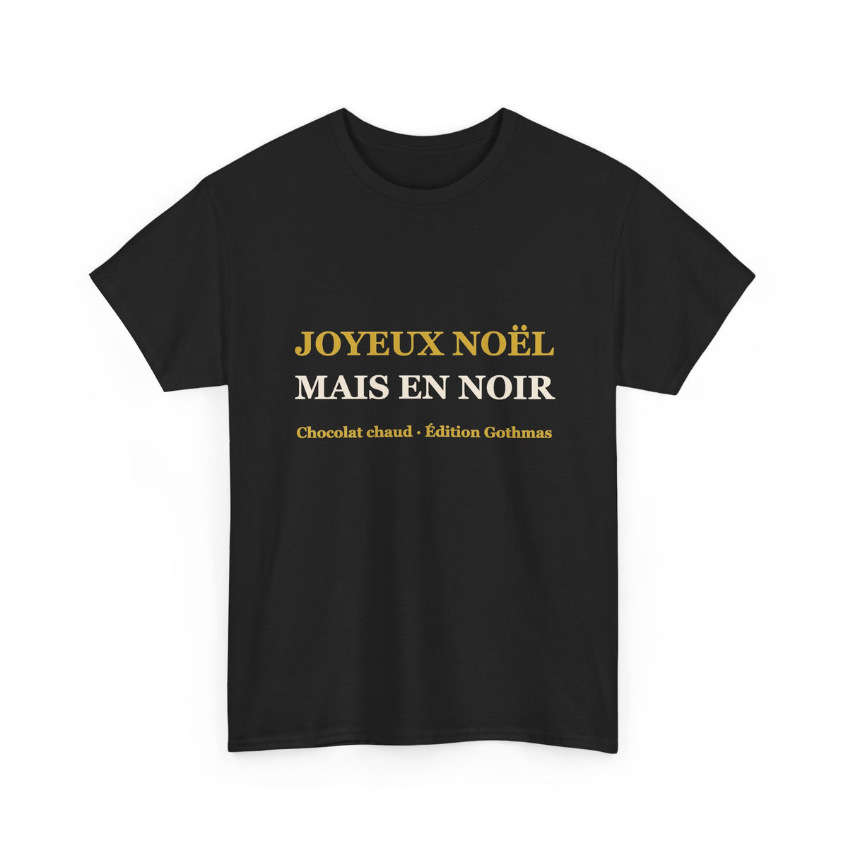 T-shirt Noël « Joyeux Noël, mais en noir » – Édition Gothmas