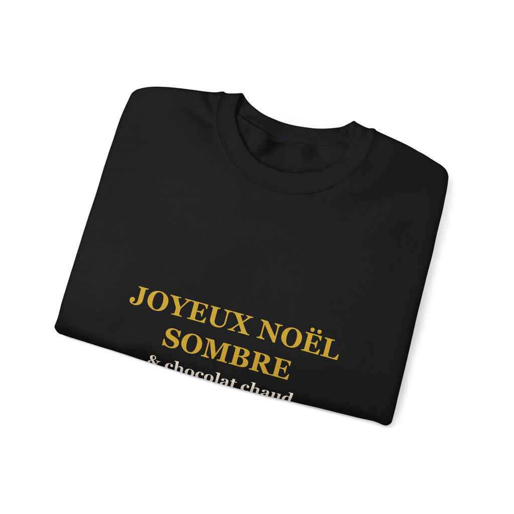 Sweat de Noël bordeaux Joyeux Noël sombre, design doré