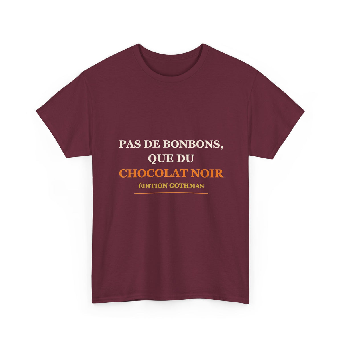T-shirt Halloween « Pas de bonbons, que du chocolat noir » – Édition Gothmas