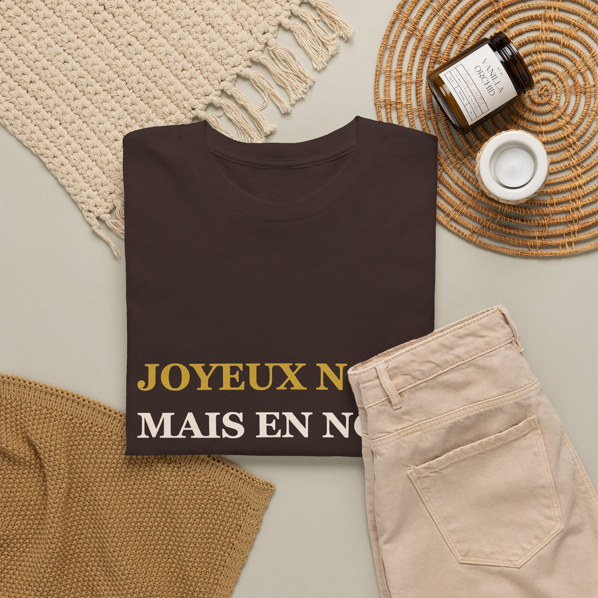 T-shirt Noël « Joyeux Noël, mais en noir » – Édition Gothmas