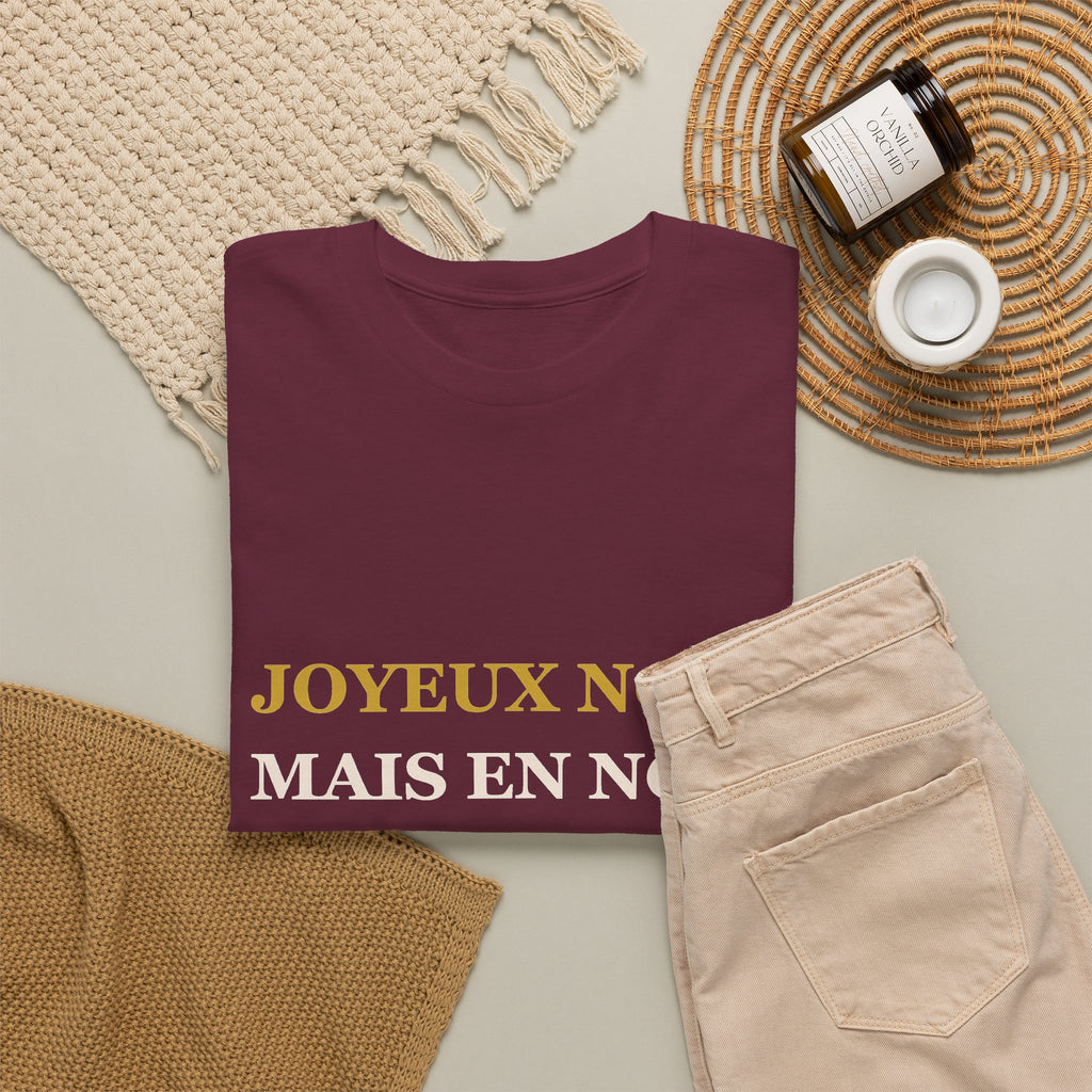 T-shirt Noël « Joyeux Noël, mais en noir » – Édition Gothmas