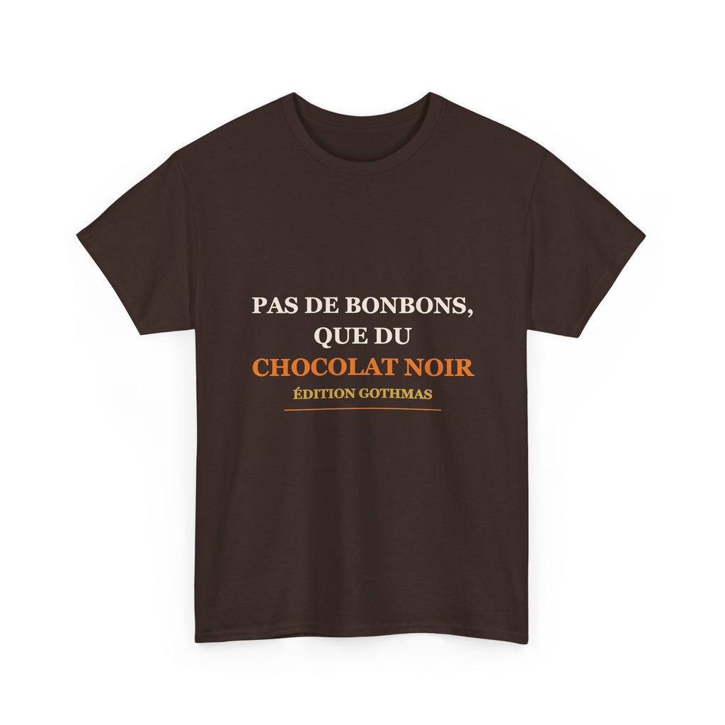 T-shirt Halloween « Pas de bonbons, que du chocolat noir » – Édition Gothmas