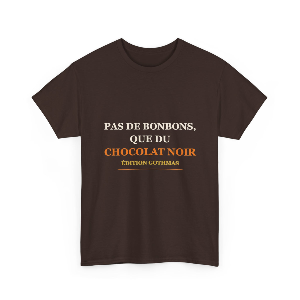 T-shirt Halloween « Pas de bonbons, que du chocolat noir » – Édition Gothmas