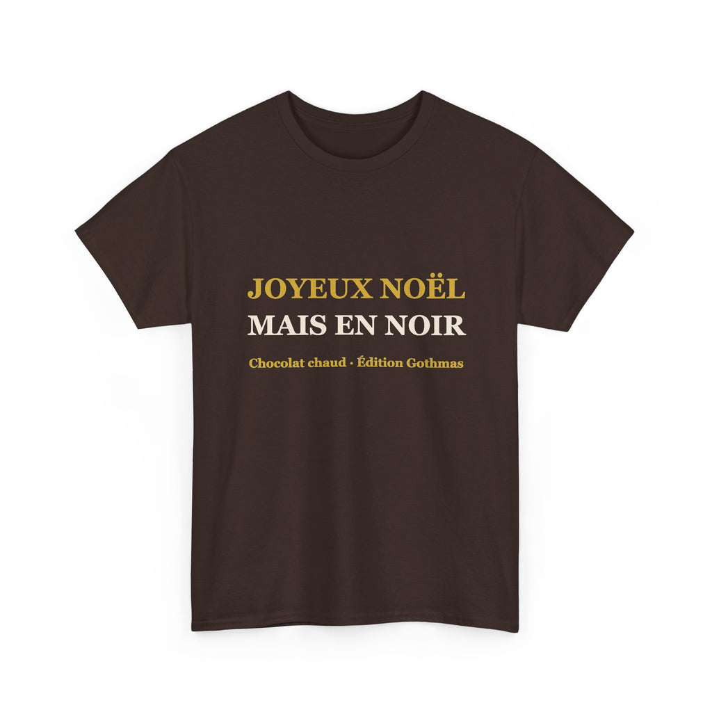 T-shirt Noël « Joyeux Noël, mais en noir » – Édition Gothmas