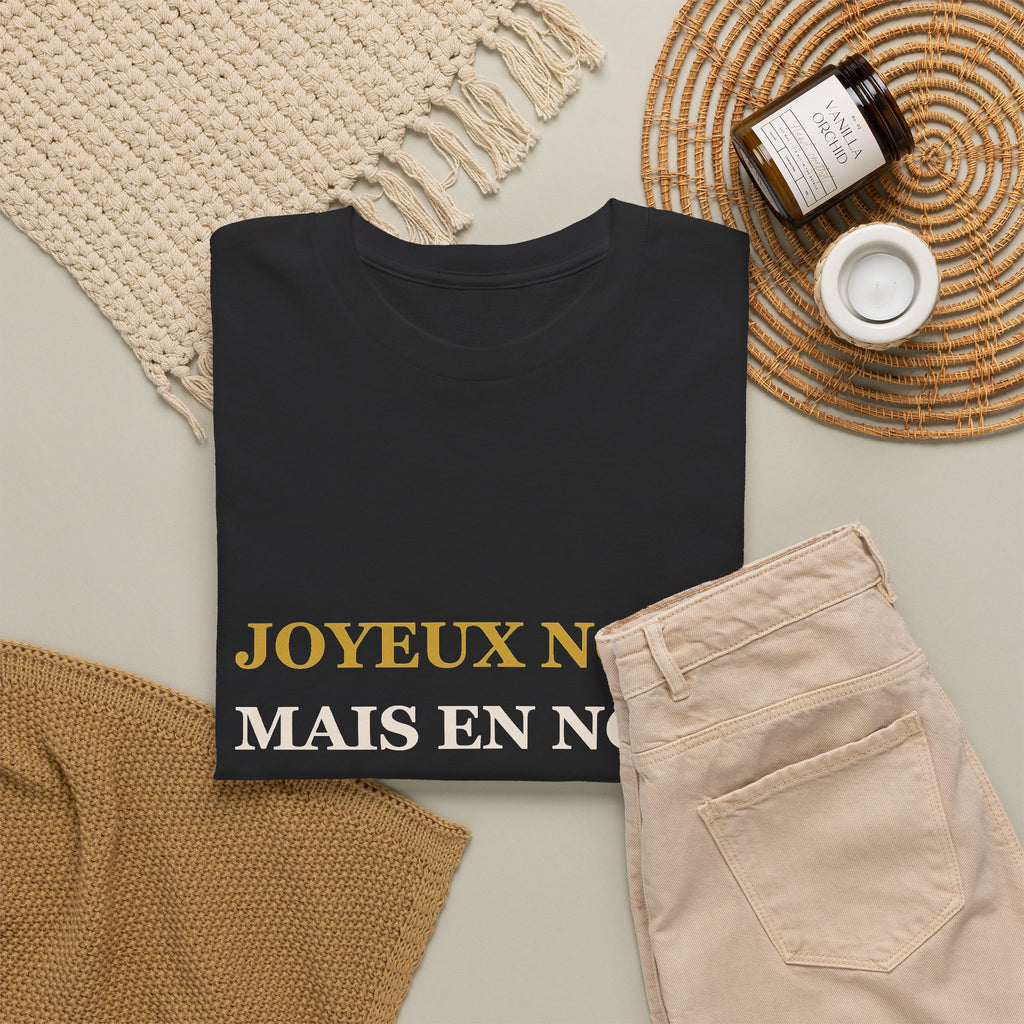 T-shirt Noël « Joyeux Noël, mais en noir » – Édition Gothmas