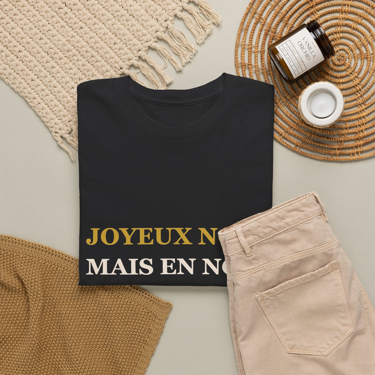 T-shirt Noël « Joyeux Noël, mais en noir » – Édition Gothmas