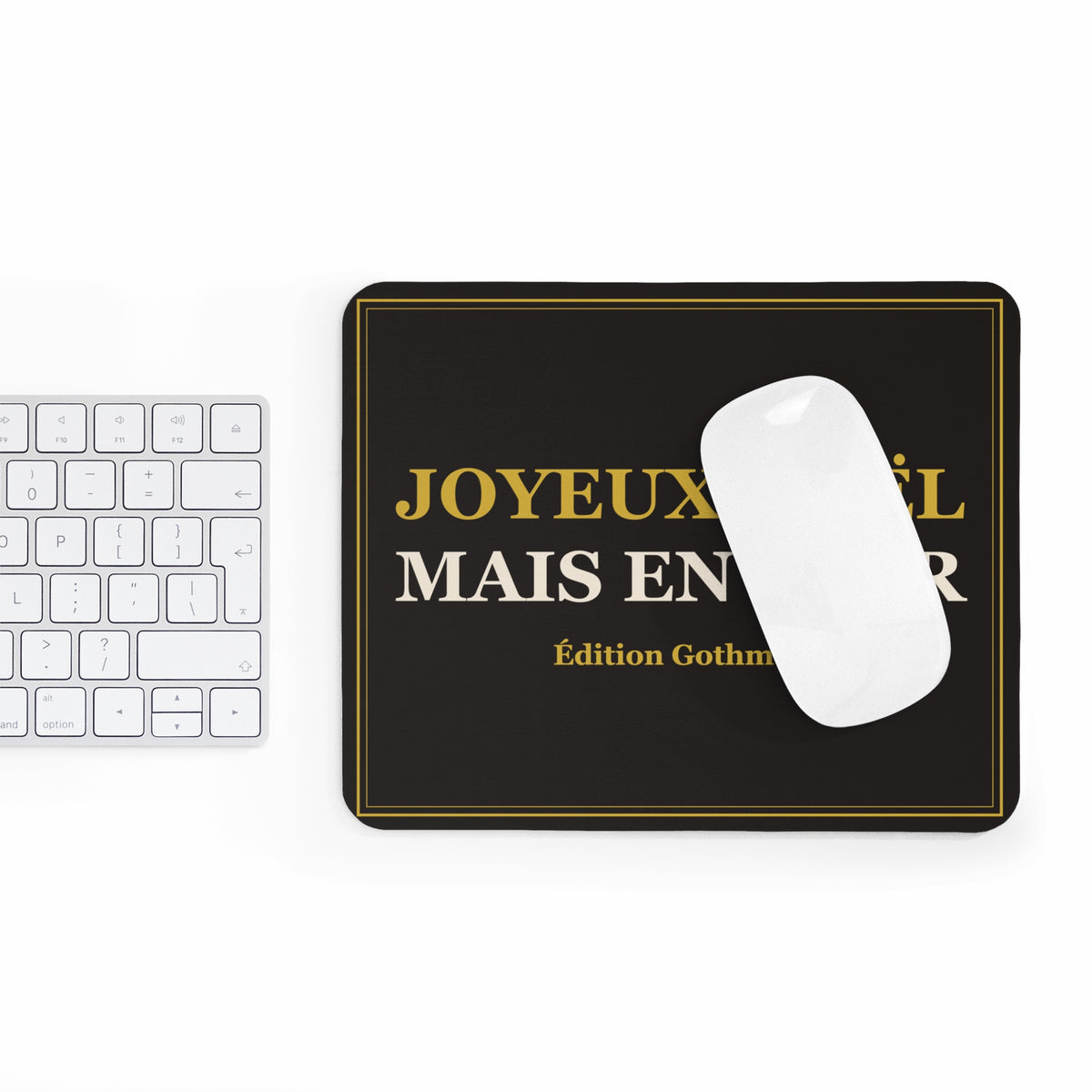 Tapis de souris « Joyeux Noël, mais en noir » – Édition Gothmas